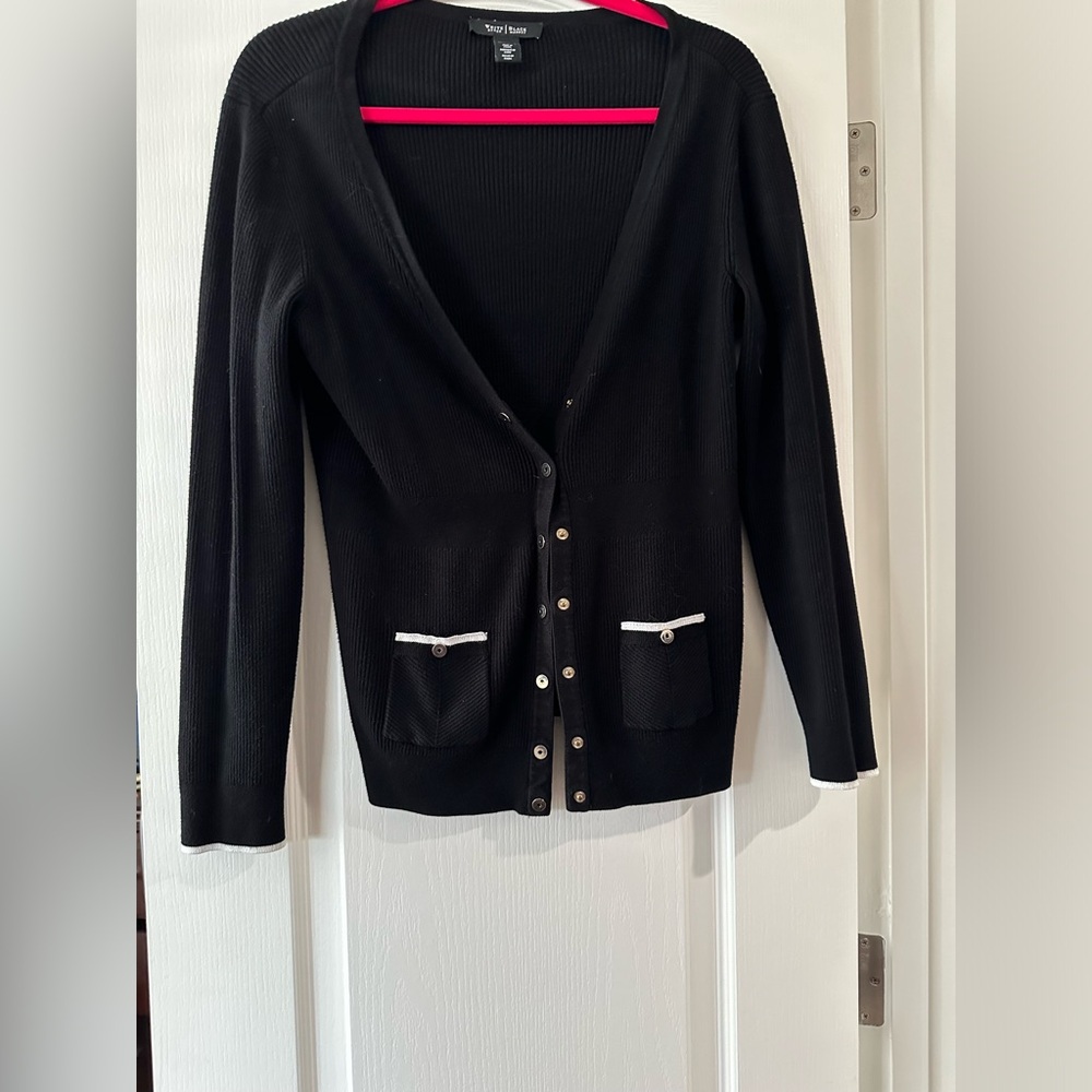 WHBM black/white cardigan sz  M